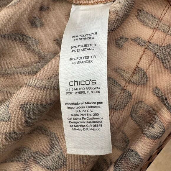 Chicos Size L Fringe Tassel Skirt Animal Print Brown Bachelorette Party Event - Picture 6 of 7